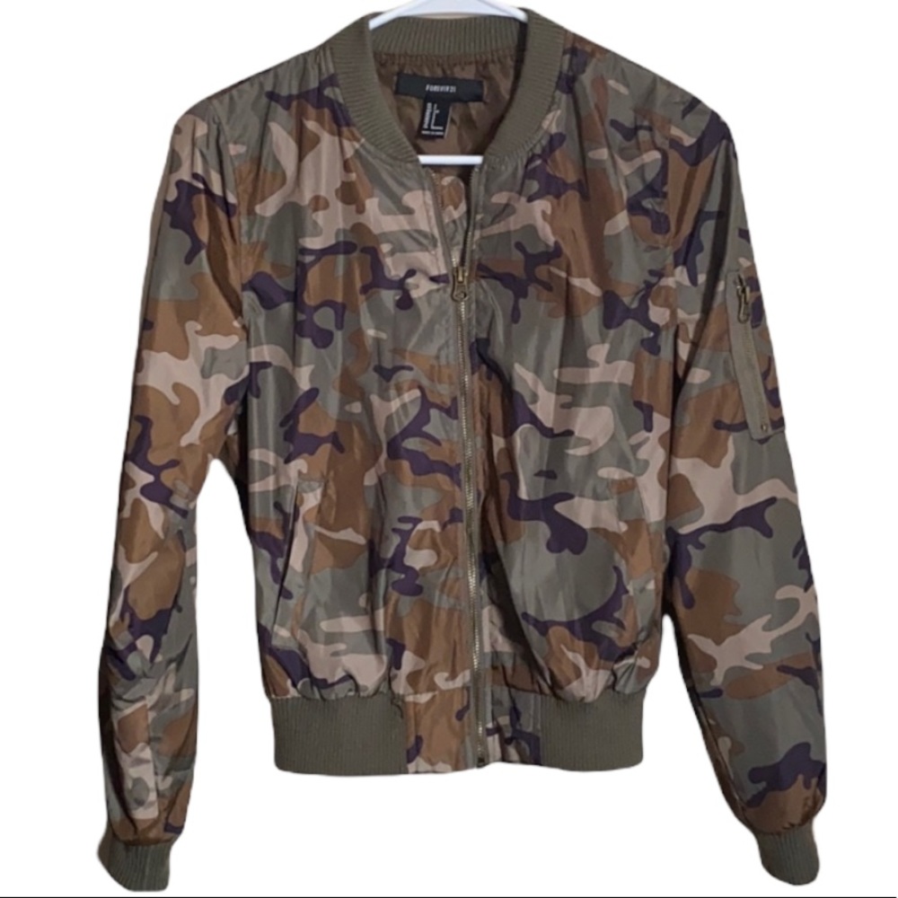 Forever21 Camouflage Bomber Jacket